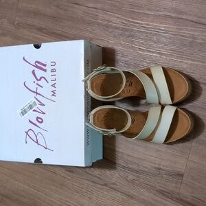 NIB, blowfish wedge sandals